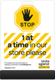 STOP - 1 at a time in our store Footpath Panel