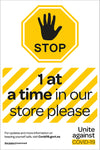 STOP - 1 at a time in our store Poster