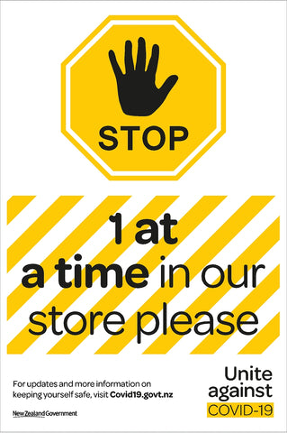 STOP - 1 at a time in our store Poster