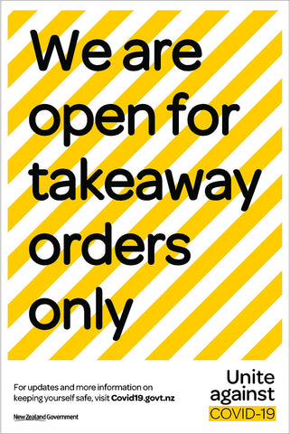 We are open for takeaway orders only Posters
